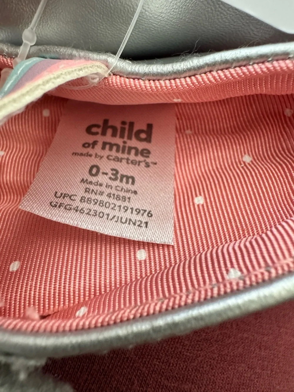 Carter's Child of Mine Baby Mary Jane Shoes 2 Pair Bundle Pink Silver 0-3 Months